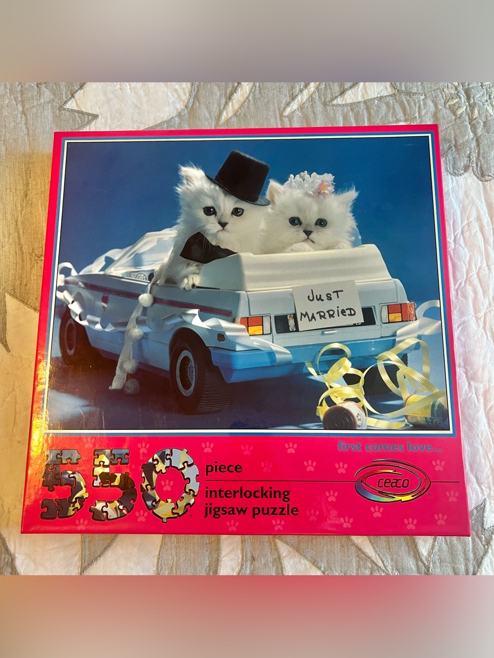 Vintage 1990 Ceaco Cats Kittens First Comes Love Wedding 550 Piece Puzzle SEALED